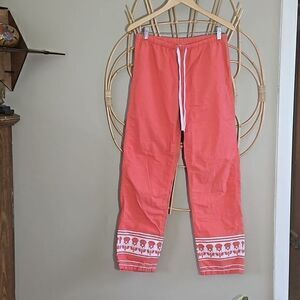 Brooks Brothers Women's Cotton Lightweight Pull On Drawstring Waist‎ Pants Sz M